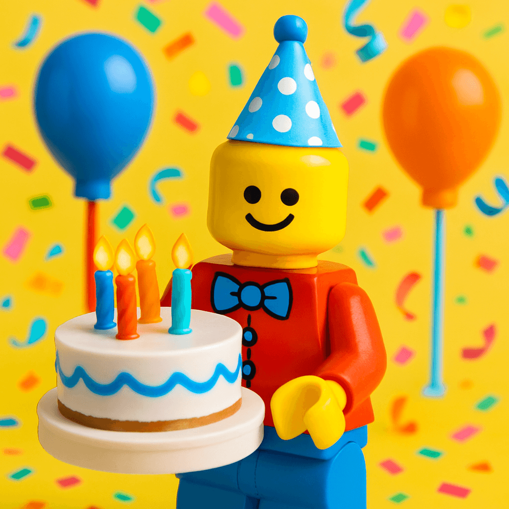 Birthday-themed AI avatar generated by MiniFigureAI