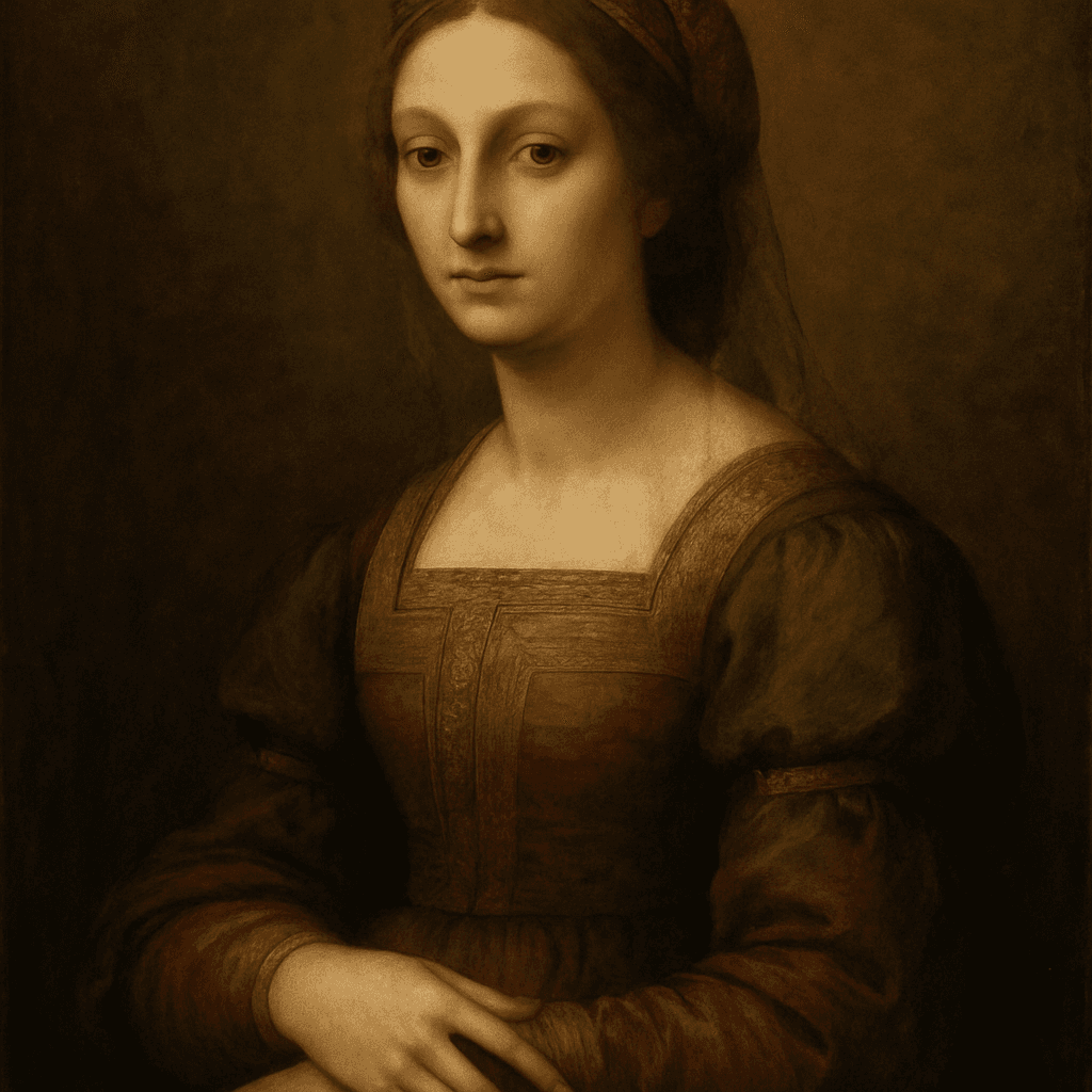 AI Renaissance portrait with sfumato shading, Flemish color depth, and formal compositional gravity, generated by MiniFigureAI
